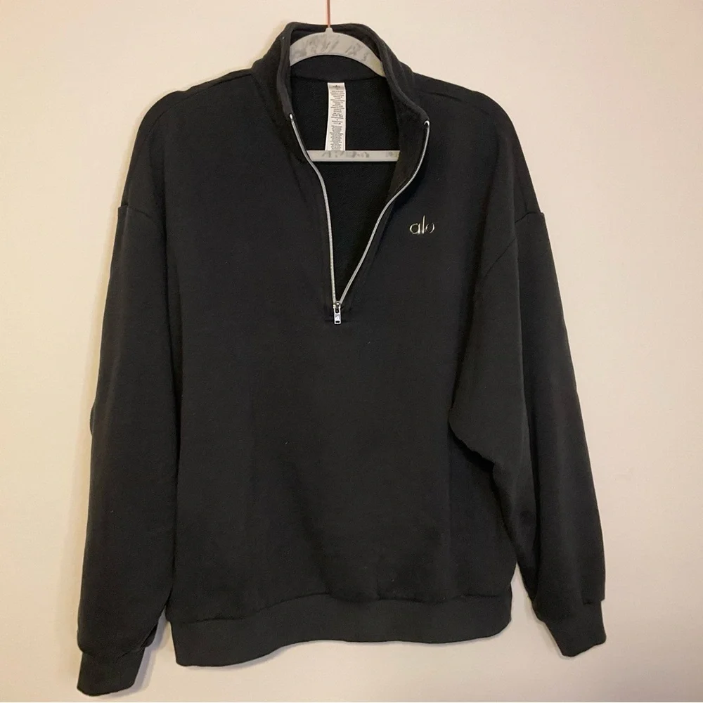 Alo Yoga Accolade 1/4 Zip Pullover Anthracite M - Picture 7 of 10